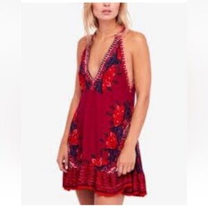 Free People Steal The Sun Printed Halter Dress Small Boho Hip